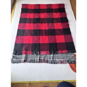 EXPRESS Black White‎ Plaid Buffalo Plaid Reversible Oversized Scarf NWT